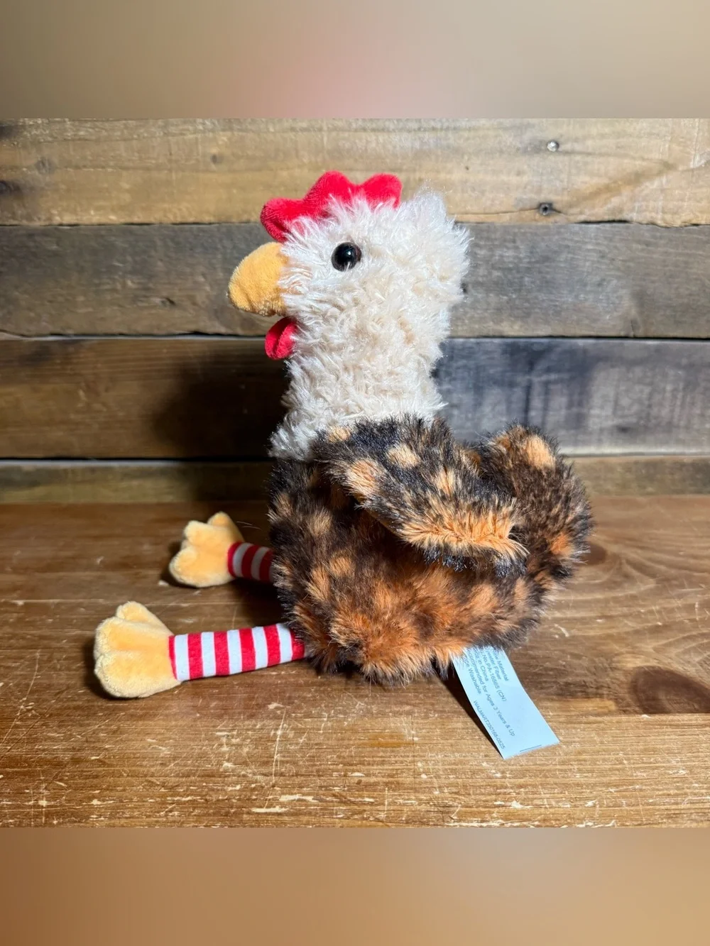 8” Plush Spotted Chicken‎ Stuffed Animal